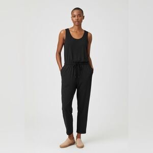 All In Motion Jumpsuit Women's XL Black Athletic Sleeveless Pockets Drawstring